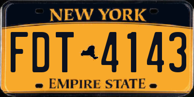 NY license plate FDT4143