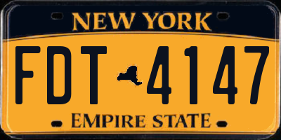 NY license plate FDT4147