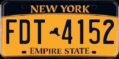 NY license plate FDT4152