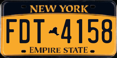 NY license plate FDT4158
