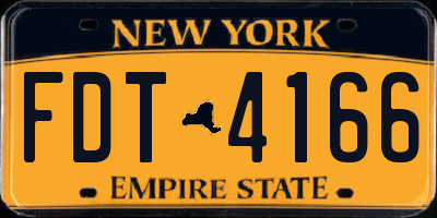 NY license plate FDT4166