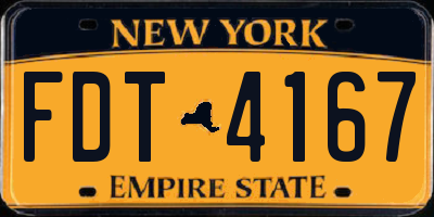 NY license plate FDT4167