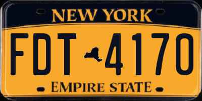 NY license plate FDT4170