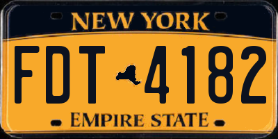 NY license plate FDT4182