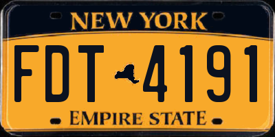 NY license plate FDT4191
