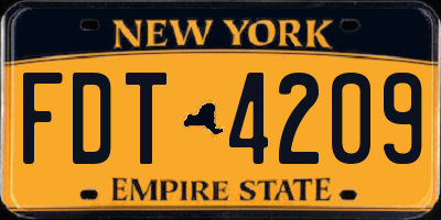 NY license plate FDT4209