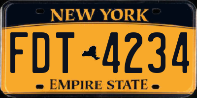 NY license plate FDT4234