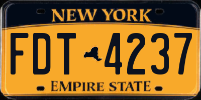 NY license plate FDT4237