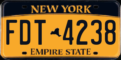NY license plate FDT4238