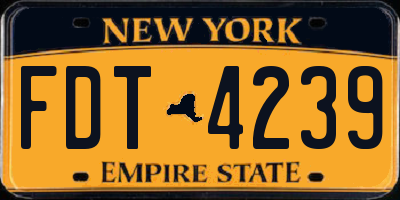 NY license plate FDT4239