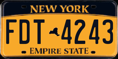 NY license plate FDT4243