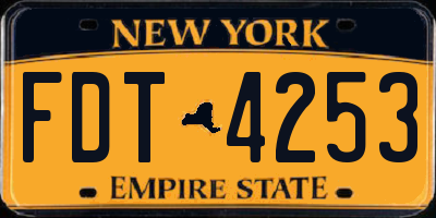 NY license plate FDT4253