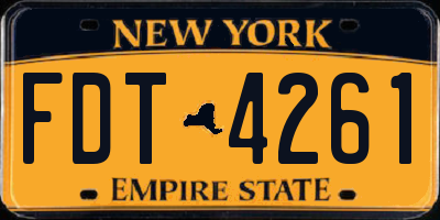 NY license plate FDT4261