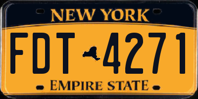 NY license plate FDT4271