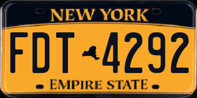 NY license plate FDT4292