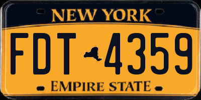 NY license plate FDT4359
