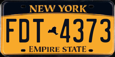 NY license plate FDT4373