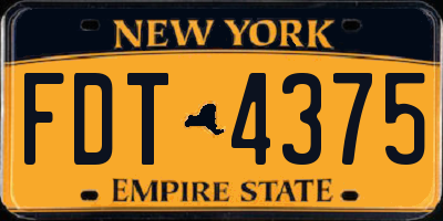 NY license plate FDT4375