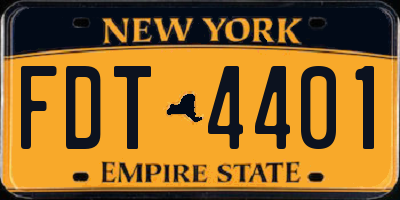 NY license plate FDT4401