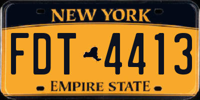 NY license plate FDT4413