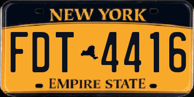 NY license plate FDT4416