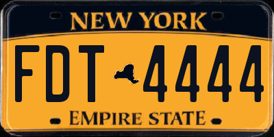 NY license plate FDT4444