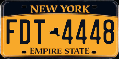 NY license plate FDT4448