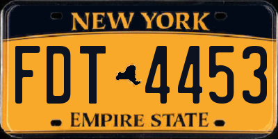 NY license plate FDT4453