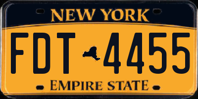 NY license plate FDT4455