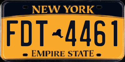 NY license plate FDT4461