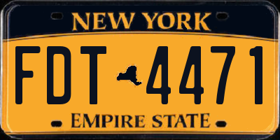 NY license plate FDT4471