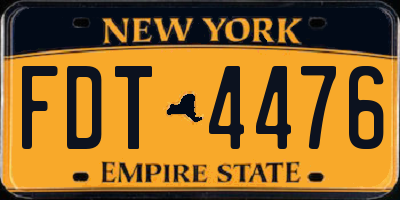 NY license plate FDT4476