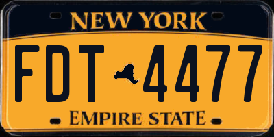 NY license plate FDT4477