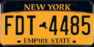 NY license plate FDT4485