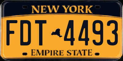 NY license plate FDT4493