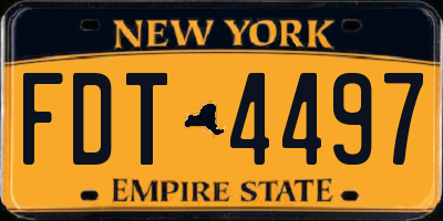 NY license plate FDT4497