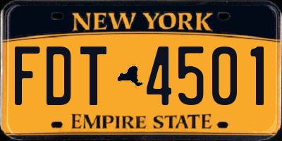NY license plate FDT4501