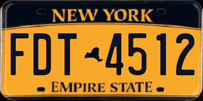 NY license plate FDT4512