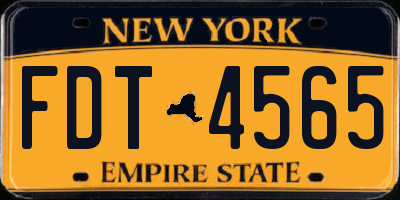 NY license plate FDT4565