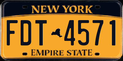NY license plate FDT4571