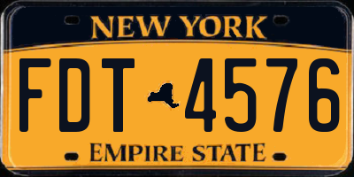 NY license plate FDT4576