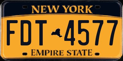 NY license plate FDT4577