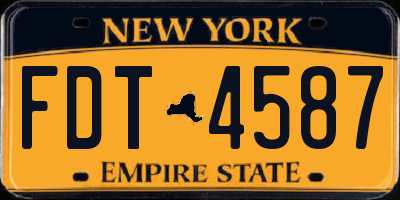 NY license plate FDT4587