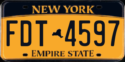 NY license plate FDT4597