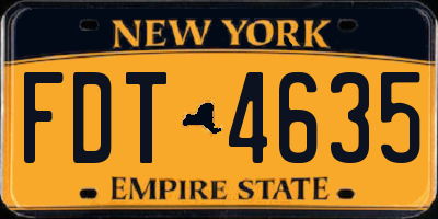NY license plate FDT4635