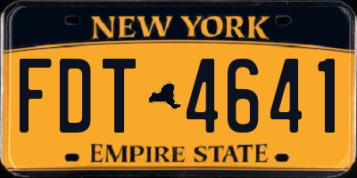 NY license plate FDT4641