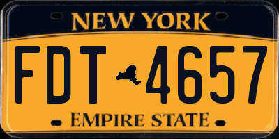 NY license plate FDT4657