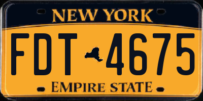 NY license plate FDT4675