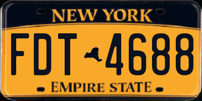NY license plate FDT4688