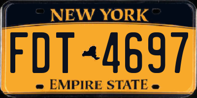 NY license plate FDT4697